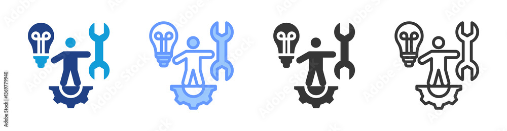 Poster Capability icon set multiple style collection