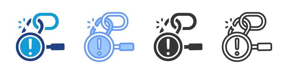Weakness Identification icon set multiple style collection