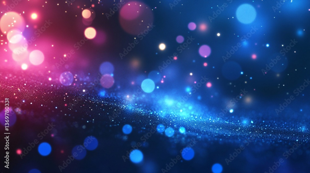 Aufkleber abstract blue and pink glitter background creating magical bokeh effect