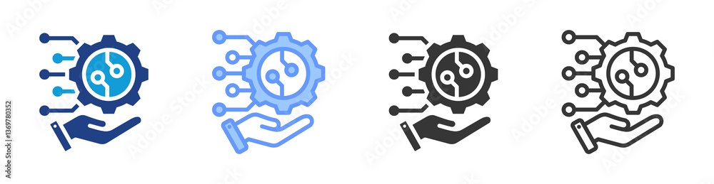 Aufkleber Technological Advancement icon set multiple style collection