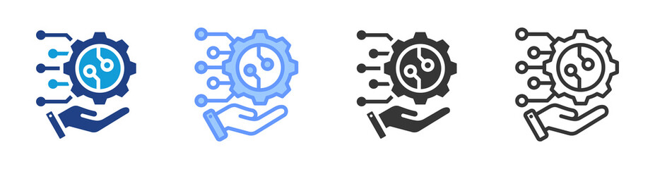 Technological Advancement icon set multiple style collection