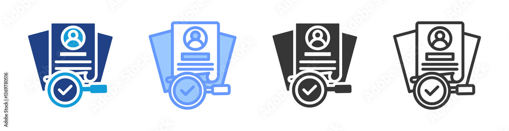 Poster recruitment icon set multiple style collection