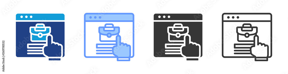 Poster job posting icon set multiple style collection