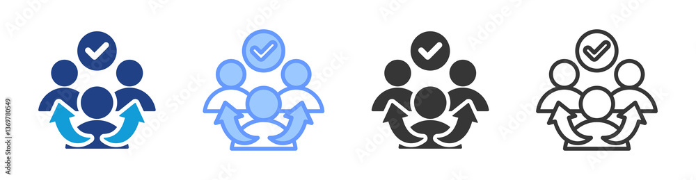Poster employee referral icon set multiple style collection