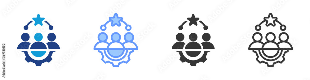 Poster Talent Pool icon set multiple style collection