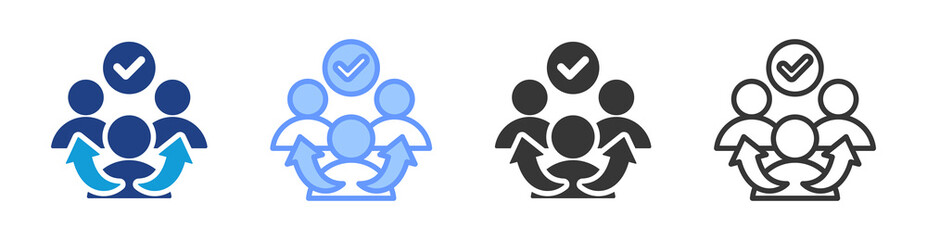 Employee Referral icon set multiple style collection