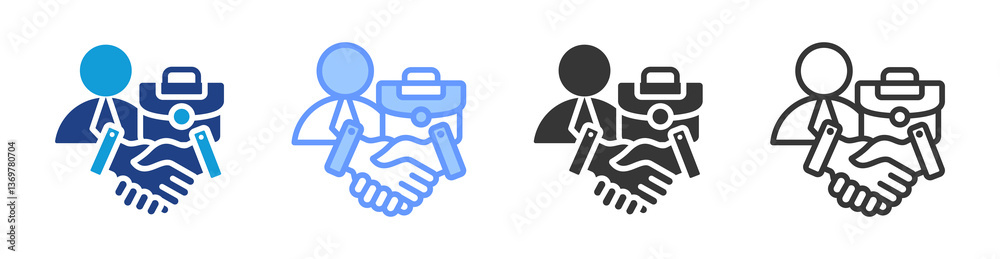Poster Onboarding icon set multiple style collection