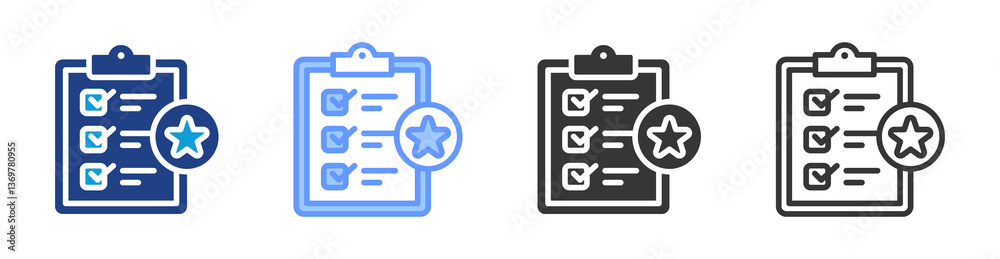 Poster Skills Assessment icon set multiple style collection
