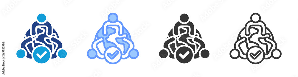 Poster cultural fit icon set multiple style collection
