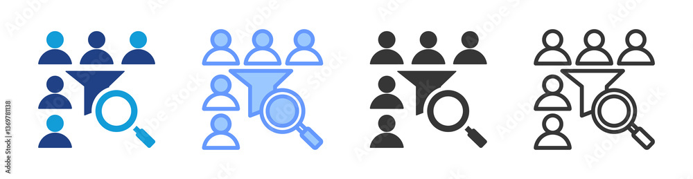 Poster pre screening icon set multiple style collection