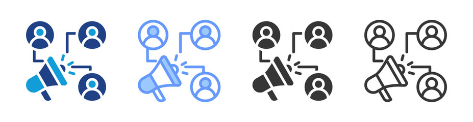 Referral Program icon set multiple style collection