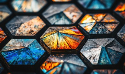 Colorful hexagonal tiles background, abstract design, mosaic texture for modern decor