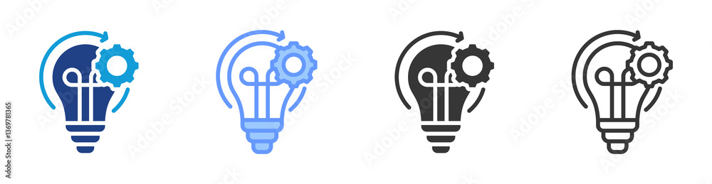 Poster Lean Management icon set multiple style collection