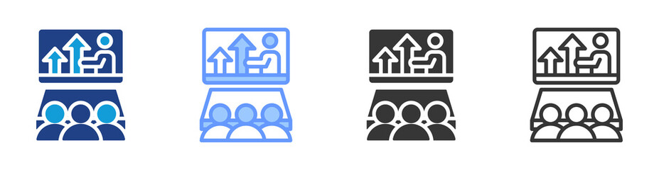 Training And Development icon set multiple style collection