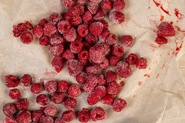 frozen sweet red raspberries for long-term storage