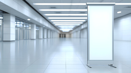 Obraz premium Professional Roll-Up Banner Stand Mockup in Exhibition Hall