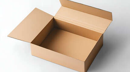 Realistic Cardboard Box Mockup with Open Lid