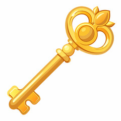 golden key isolated on white