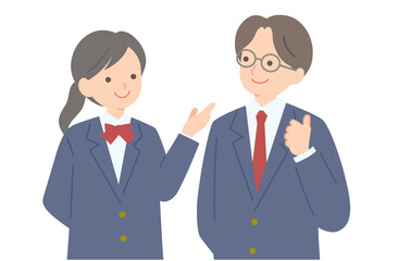 制服姿の男女学生B