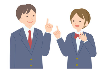 Fototapeta premium 制服姿の男女学生C