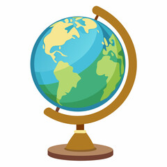 detailed globe on a wooden stand 