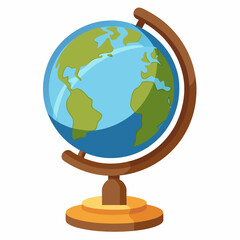 detailed globe on a wooden stand 