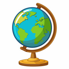 detailed globe on a wooden stand 