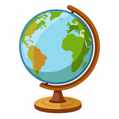 detailed globe on a wooden stand 