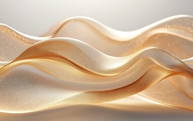 Obraz premium Abstract golden wavy fabric