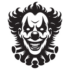 Sinister Clown Vector Illustration with Neck Frill for Halloween