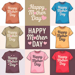happy mother's day different color background t shirt design.