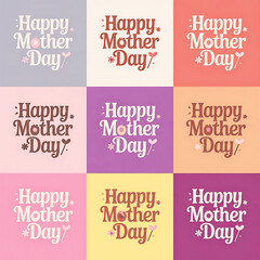 happy mother's day different color background t shirt design.