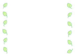 シンプルで可愛い葉っぱのラインフレーム　ロハス・エコロジー