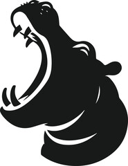 Hippopotamus silhouette animal vector