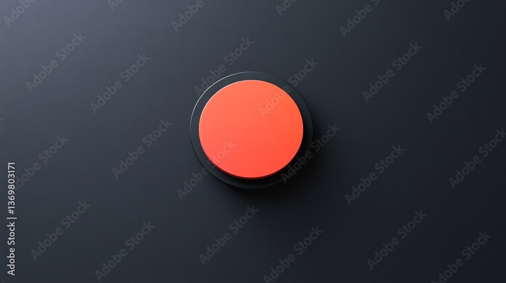 Poster Red button on a dark background representing power and control