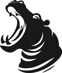 Hippopotamus silhouette animal vector