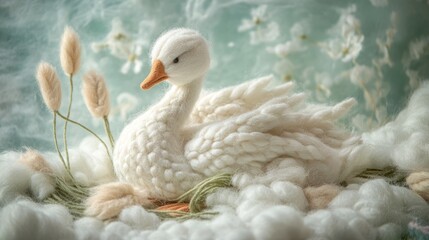 Obraz premium Art Handcrafted Felt Scene Wool Background Visible