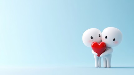 Cute couple holding heart