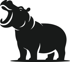 Hippopotamus silhouette animal vector