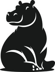 Hippopotamus silhouette animal vector