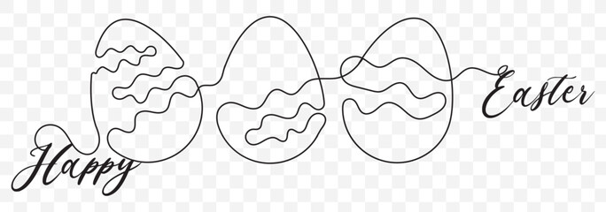 Easter egg icon Thin line art collection on transparent background. EPS 10.
