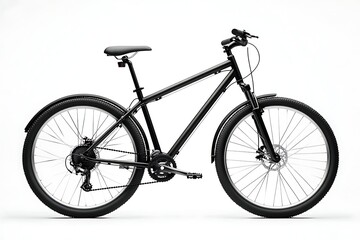 Mountain bike in black with front and rear fenders isolated on a white background, studio shot