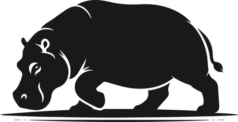 Hippopotamus silhouette animal vector