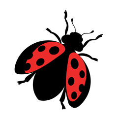 Ladybug Silhouette in Flight: A striking silhouette of a ladybug, wings unfurled, reveals the intricate beauty of this tiny insect. The dynamic pose captures the essence of flight.