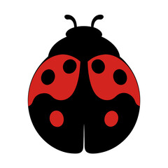 Ladybug's Graphic: A vibrant ladybug, rendered in a bold graphic style, showcases its iconic red and black pattern, perfect for conveying themes of nature and simplicity.