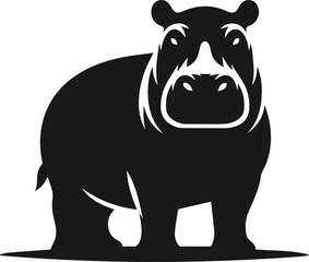 Hippopotamus silhouette animal vector