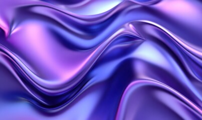Obraz premium Iridescent purple blue fabric waves abstract background design texture