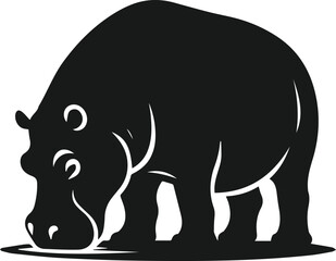Hippopotamus silhouette animal vector