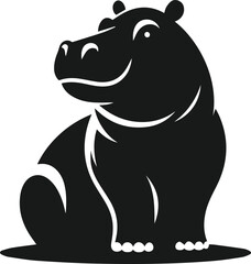 Hippopotamus silhouette animal vector