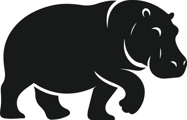 Hippopotamus silhouette animal vector
